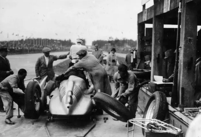 Framed Print : Auto Union in the pits during a Grand Prix, 1938 Framed Print : Auto Union in the pits during a Grand Prix, 1938