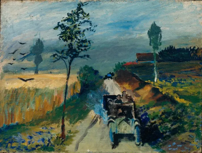 Framed Print : Autodor, 1930. Artist: Semashkevich, Roman Matveevich (1900-1937) Framed Print : Autodor, 1930. Artist: Semashkevich, Roman Matveevich (1900-1937)