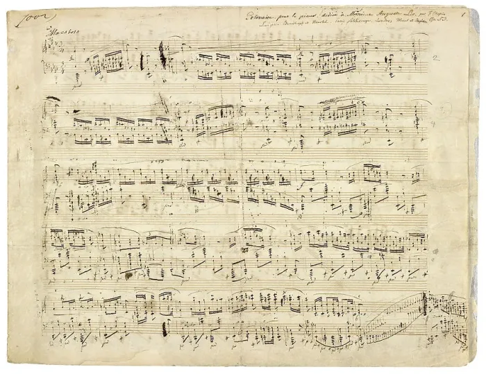 Framed Print : Autographed partiture of the Polonaise, Op. 53 in A flat major for piano, 1843 Framed Print : Autographed partiture of the Polonaise, Op. 53 in A flat major for piano, 1843