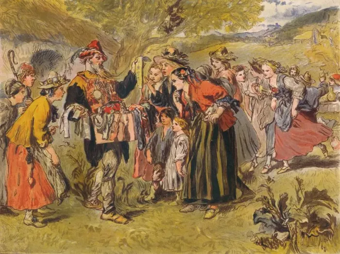 Framed Print : Autolycus sings in The Winters Tale: Act IV, Scene III, c1875. Artist: Sir John Gilbert Framed Print : Autolycus sings in The Winters Tale: Act IV, Scene III, c1875. Artist: Sir John Gilbert