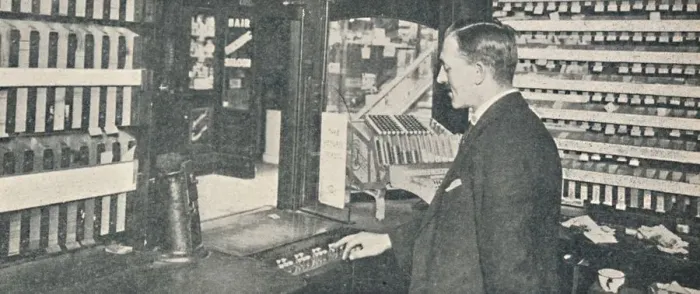 Framed Print : Automatic Ticket and Change Machines at Westminster, 1926 Framed Print : Automatic Ticket and Change Machines at Westminster, 1926