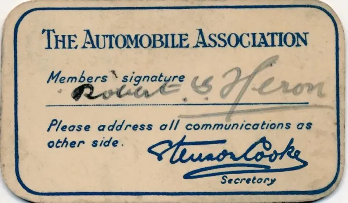 Framed Print : The Automobile Association: Membership card, 1936 Framed Print : The Automobile Association: Membership card, 1936