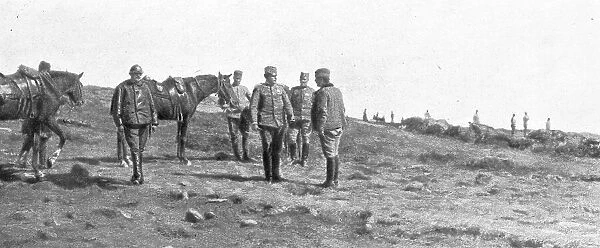 Autour de la bataille du Kaimaktchalan; le general Vasitch, commandant la 111e armee serbe, visite Creator: Vladimir Betzitch