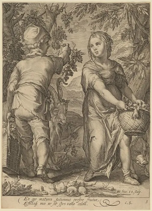 Framed Print : Autumn, 1601. Creator: Jan Saenredam Framed Print : Autumn, 1601. Creator: Jan Saenredam