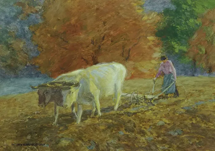 Framed Print : Autumn, 1905. Creator: Anton Hans Karlinsky Framed Print : Autumn, 1905. Creator: Anton Hans Karlinsky