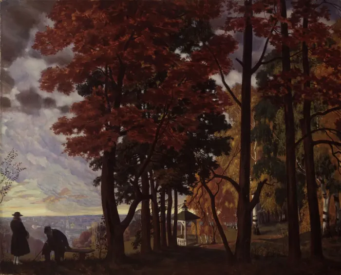 Framed Print : Autumn, 1918. Artist: Kustodiev, Boris Michaylovich (1878-1927) Framed Print : Autumn, 1918. Artist: Kustodiev, Boris Michaylovich (1878-1927)