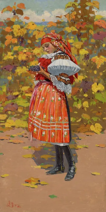 Framed Print : Autumn, 1922. Creator: Joza Uprka Framed Print : Autumn, 1922. Creator: Joza Uprka