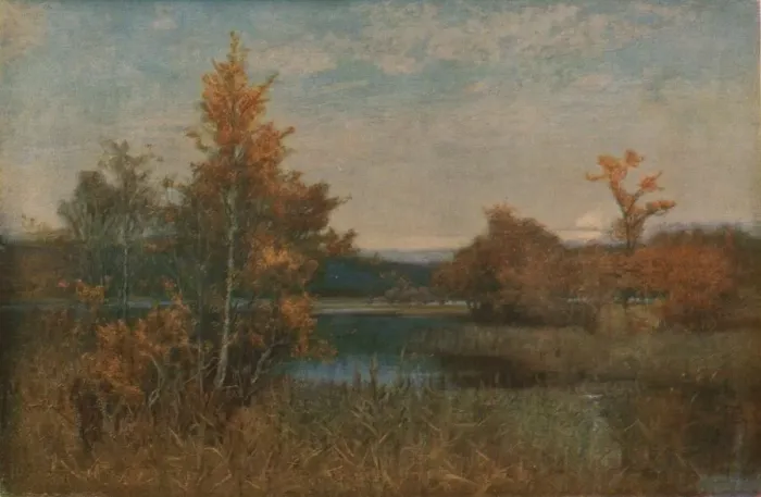 Framed Print : An Autumn Afterglow, 1886, (c1930). Creator: Alfred Edward East Framed Print : An Autumn Afterglow, 1886, (c1930). Creator: Alfred Edward East
