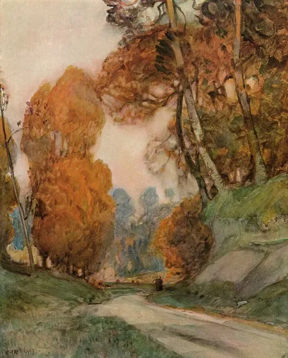 Framed Print : Autumn, c1844-1906, (1906). Artist: Alfred Edward East Framed Print : Autumn, c1844-1906, (1906). Artist: Alfred Edward East