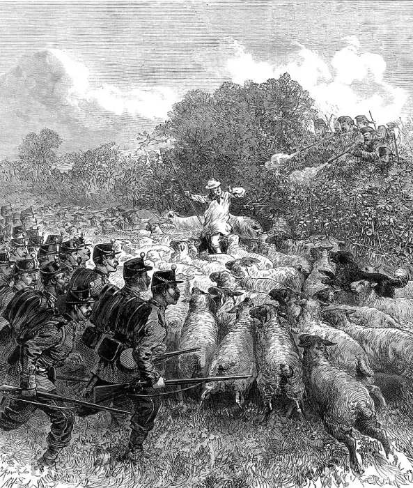 Framed Print : The Autumn Campaign: advance of the Connaught Rangers, 1872. Creator: Unknown Framed Print : The Autumn Campaign: advance of the Connaught Rangers, 1872. Creator: Unknown