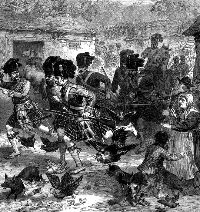 Framed Print : Autumn Campaign on Dartmoor: attack on Sheepstor - 42nd Highlanders taking...farm by assault, 1873. Creator: Unknown Framed Print : Autumn Campaign on Dartmoor: attack on Sheepstor - 42nd Highlanders taking...farm by assault, 1873. Creator: Unknown