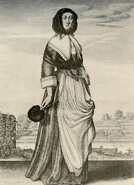 Autumn - An English woman in hood and apron, reign of Charles I, c1620-1640, (1937) Creator