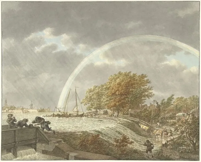 Framed Print : Autumn, evening and water; the four seasons, times of day and elements, 1797. Creator: Jacob Cats Framed Print : Autumn, evening and water; the four seasons, times of day and elements, 1797. Creator: Jacob Cats