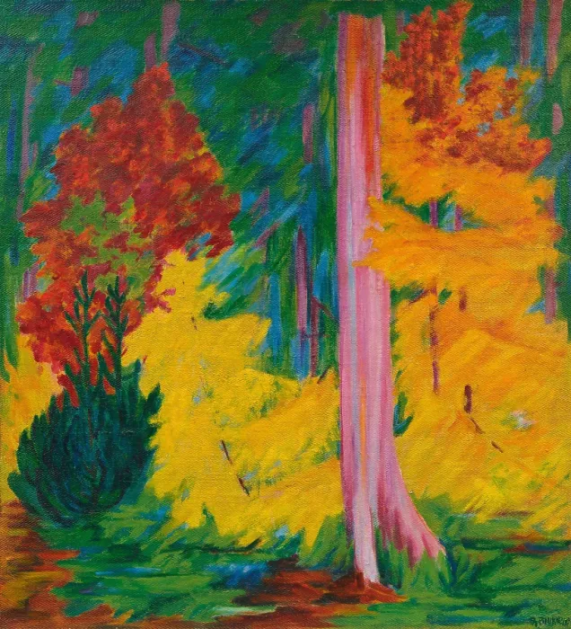 Framed Print : Autumn in the forest, 1920-1924. Creator: Bauknecht, Philipp (1884-1933) Framed Print : Autumn in the forest, 1920-1924. Creator: Bauknecht, Philipp (1884-1933)