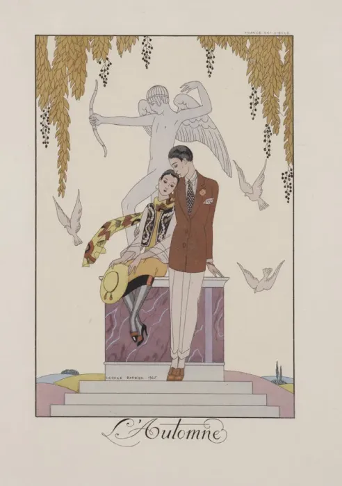 Framed Print : Autumn. Illustration from Falbalas et Fanfreluches. Almanach des modes, 1925 Framed Print : Autumn. Illustration from Falbalas et Fanfreluches. Almanach des modes, 1925