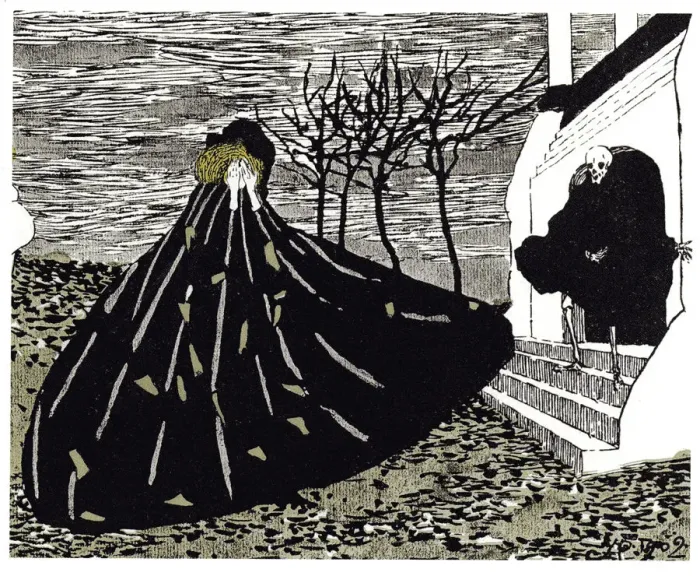 Framed Print : Autumn (Illustration for the Magazine Mir Iskusstva), 1902. Artist: Feofilaktov, Nikolai Petrovich (1878-1941) Framed Print : Autumn (Illustration for the Magazine Mir Iskusstva), 1902. Artist: Feofilaktov, Nikolai Petrovich (1878-1941)