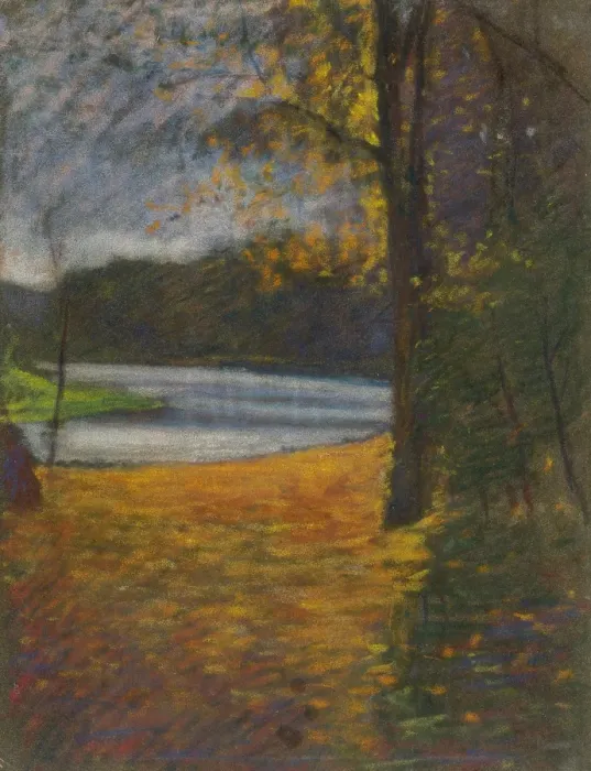 Framed Print : Autumn landscape, 1900-1910. Creator: Ladislav Mednyanszky Framed Print : Autumn landscape, 1900-1910. Creator: Ladislav Mednyanszky