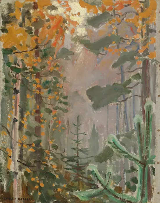 Framed Print : Autumn Landscape, 1911. Creator: Akseli Gallen-Kallela Framed Print : Autumn Landscape, 1911. Creator: Akseli Gallen-Kallela