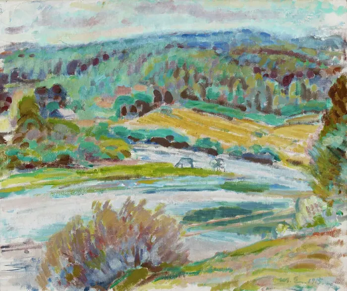 Framed Print : Autumn Landscape, 1915. Creator: Magnus Enckell Framed Print : Autumn Landscape, 1915. Creator: Magnus Enckell
