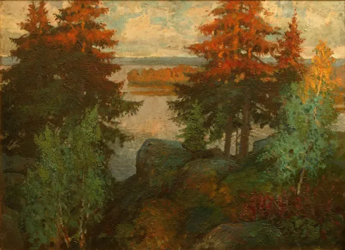 Framed Print : Autumn Landscape, 1920. Artist: Gorbatov, Konstantin Ivanovich (1876-1945) Framed Print : Autumn Landscape, 1920. Artist: Gorbatov, Konstantin Ivanovich (1876-1945)