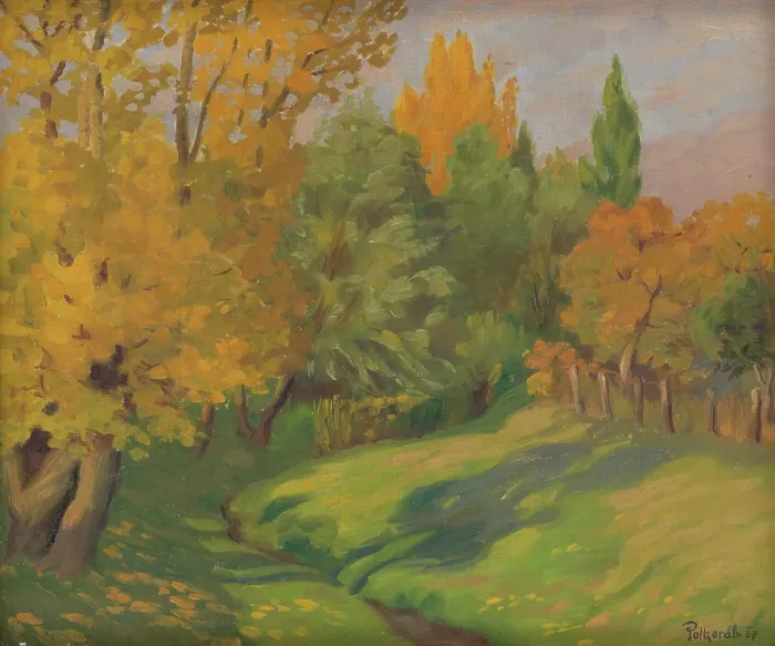 Framed Print : Autumn landscape, 1927. Creator: Stefan Polkorab