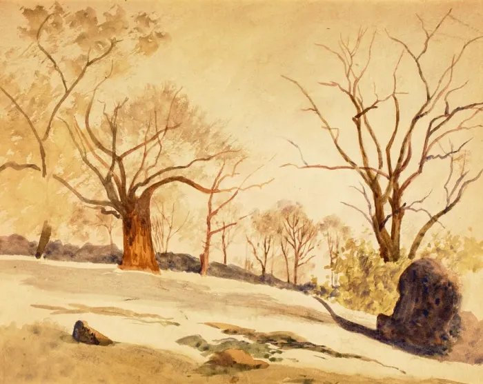Framed Print : Autumn Landscape, ca. 1886-1887. Creator: Louis Michel Eilshemius Framed Print : Autumn Landscape, ca. 1886-1887. Creator: Louis Michel Eilshemius