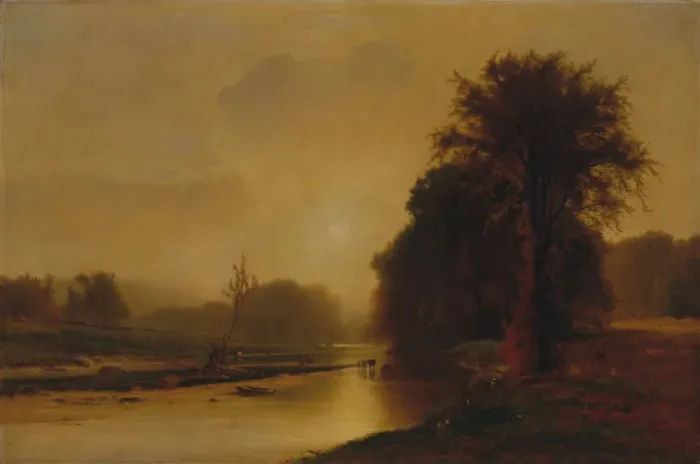 Framed Print : Autumn Meadows, 1869. Creator: George Inness Framed Print : Autumn Meadows, 1869. Creator: George Inness