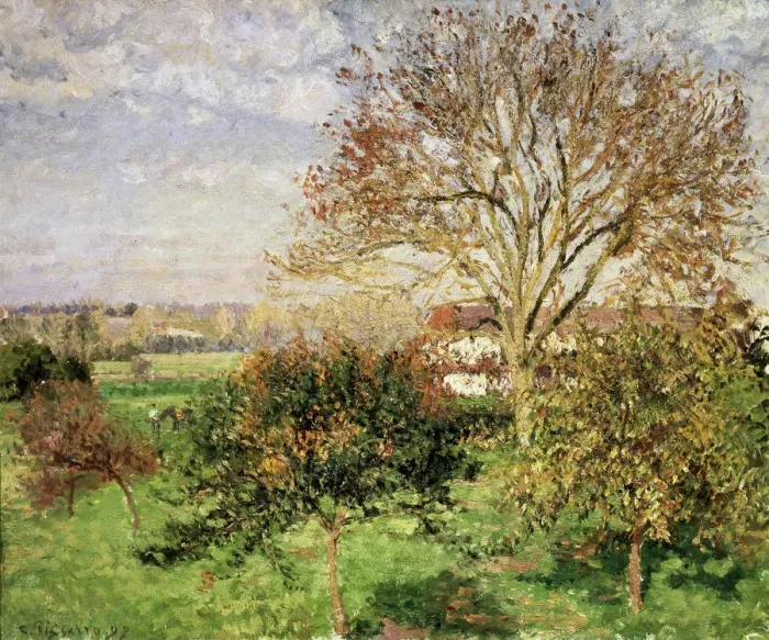 Framed Print : Autumn morning at Eragny, 1897. Artist: Camille Pissarro Framed Print : Autumn morning at Eragny, 1897. Artist: Camille Pissarro