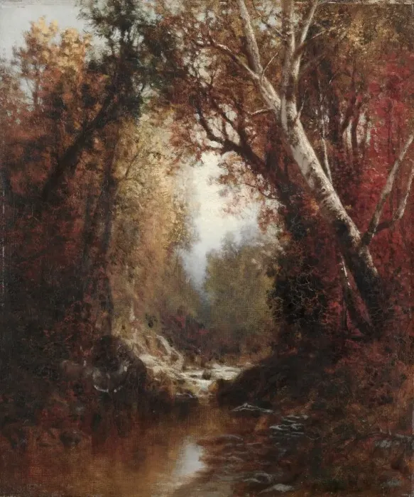 Framed Print : Autumn Scene in the Adirondacks, 1877. Creator: William Hart (American, 1823-1894) Framed Print : Autumn Scene in the Adirondacks, 1877. Creator: William Hart (American, 1823-1894)