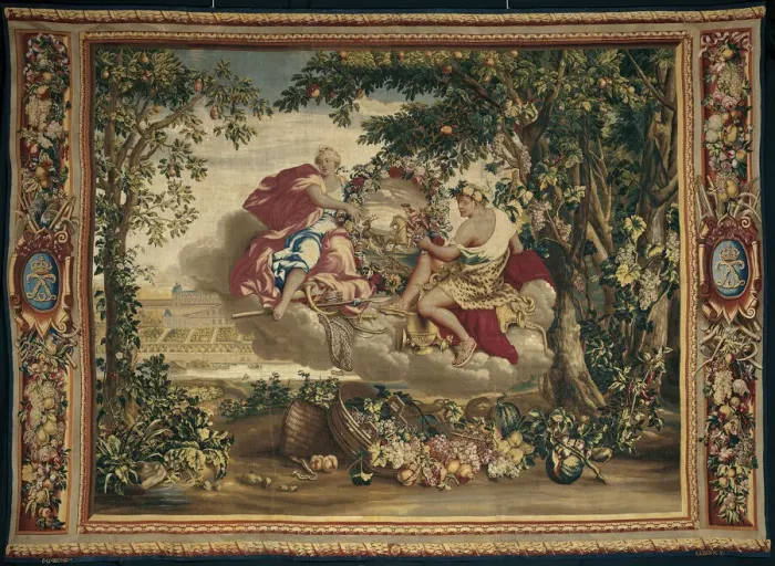 Framed Print : Autumn, from The Seasons, Paris, 1700 / 20. Creator: Gobelins Manufactory Framed Print : Autumn, from The Seasons, Paris, 1700 / 20. Creator: Gobelins Manufactory
