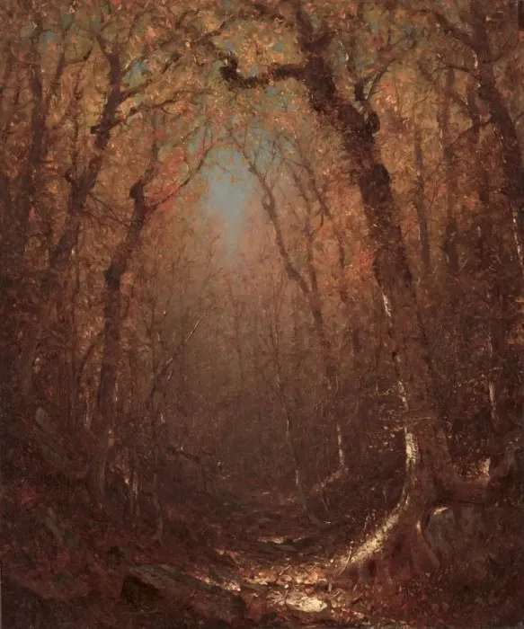 Framed Print : Autumn, a Wood Path, 1876. Creator: Sanford Robinson Gifford (American, 1823-1880) Framed Print : Autumn, a Wood Path, 1876. Creator: Sanford Robinson Gifford (American, 1823-1880)