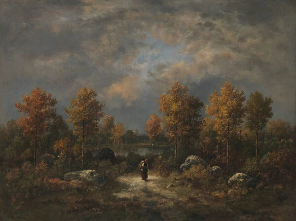 Autumn: The Woodland Pond, 1867. Creator: Narcisse Virgile Diaz de la Pena