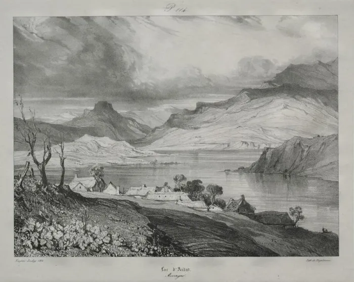 Framed Print : Auvergne: Lac dAidat, Auvergne, 1831. Creator: Eugene Isabey (French, 1803-1886) Framed Print : Auvergne: Lac dAidat, Auvergne, 1831. Creator: Eugene Isabey (French, 1803-1886)