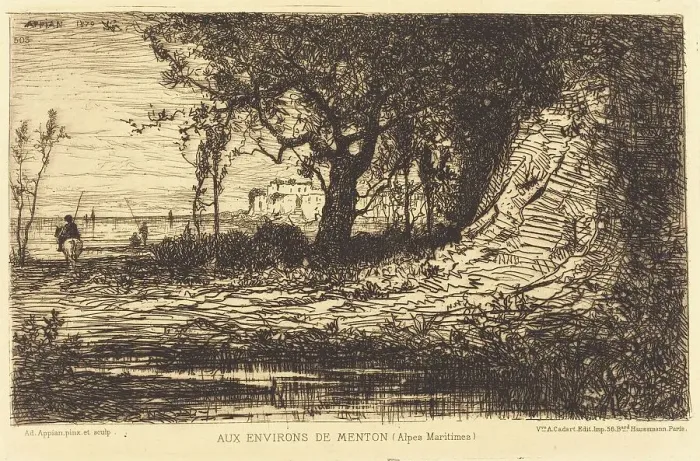 Framed Print : Aux Environs de Menton. Creator: Adolphe Appian Framed Print : Aux Environs de Menton. Creator: Adolphe Appian