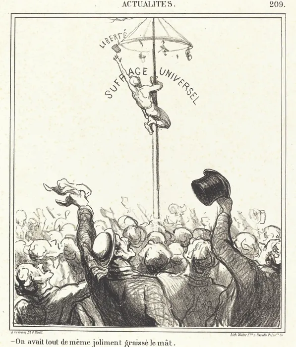 Framed Print : On avait tout de meme joliment graisse le mat, 1869. Creator: Honore Daumier Framed Print : On avait tout de meme joliment graisse le mat, 1869. Creator: Honore Daumier