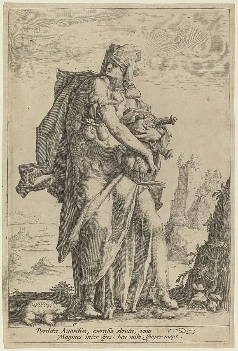 Framed Print : Avarice, c. 1587. Creator: Jacob Matham Framed Print : Avarice, c. 1587. Creator: Jacob Matham