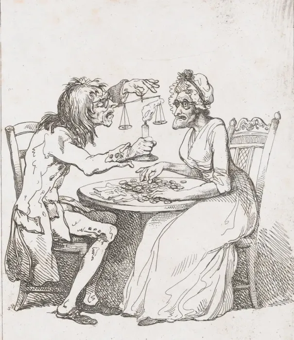 Framed Print : Avaricious Lovers, August 1, 1797. August 1, 1797. Creator: Thomas Rowlandson Framed Print : Avaricious Lovers, August 1, 1797. August 1, 1797. Creator: Thomas Rowlandson