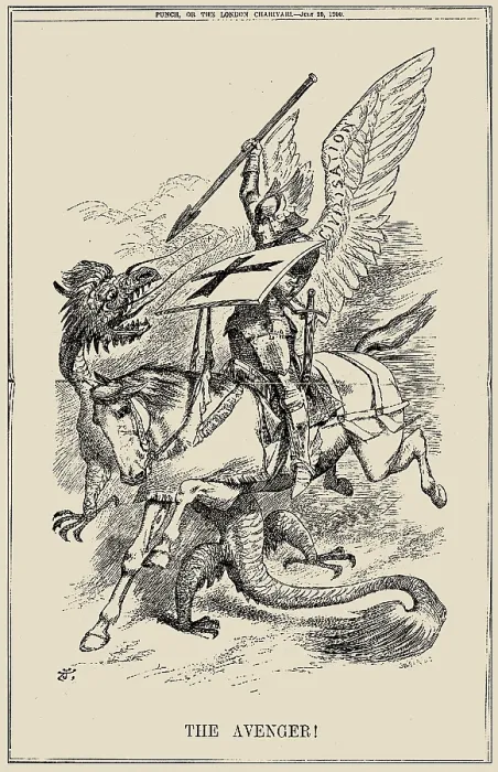 Framed Print : The Avenger! (Punch, July 25, 1900), 1900. Creator: Tenniel, Sir John (1820-1914) Framed Print : The Avenger! (Punch, July 25, 1900), 1900. Creator: Tenniel, Sir John (1820-1914)