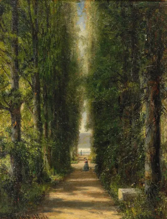 Framed Print : The Avenue, 1867. Artist: Bogolyubov, Alexei Petrovich (1824-1896) Framed Print : The Avenue, 1867. Artist: Bogolyubov, Alexei Petrovich (1824-1896)