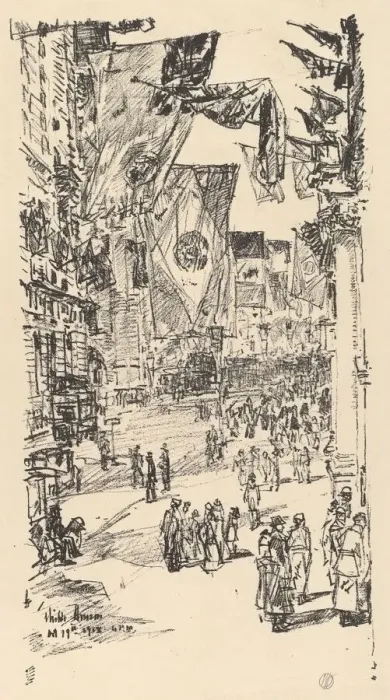 Framed Print : Avenue of the Allies, 1918. Creator: Frederick Childe Hassam Framed Print : Avenue of the Allies, 1918. Creator: Frederick Childe Hassam