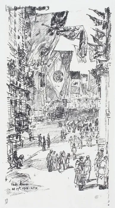 Framed Print : Avenue of the Allies. City Street (5th Ave.), 1918. Creator: Frederick Childe Hassam Framed Print : Avenue of the Allies. City Street (5th Ave.), 1918. Creator: Frederick Childe Hassam