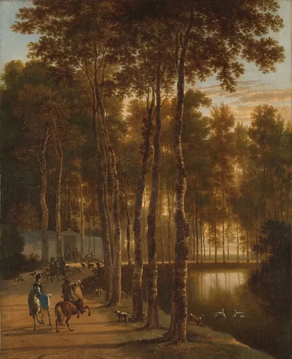 Framed Print : The Avenue of Birches, 1660-1685. Creator: Jan Hackaert Framed Print : The Avenue of Birches, 1660-1685. Creator: Jan Hackaert
