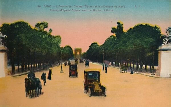 The Avenue des Champs-Elysees and the Marly Horses, Paris, c1920