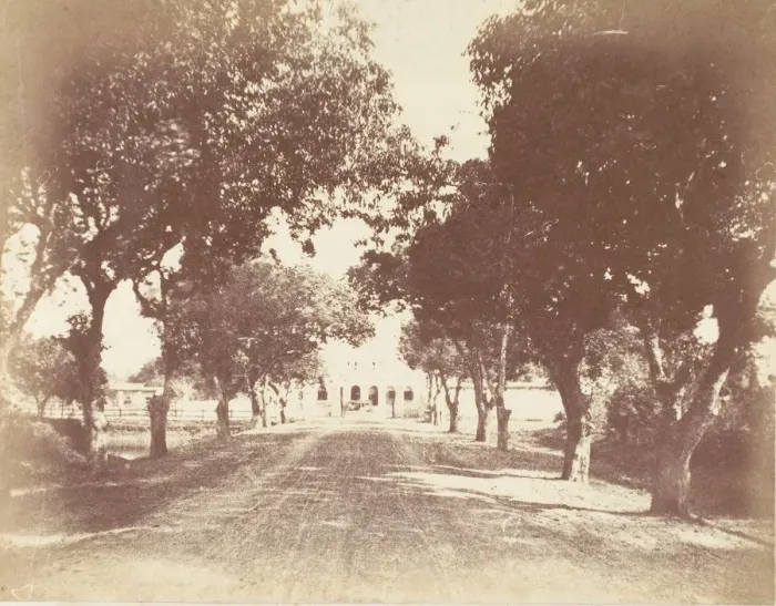 Framed Print : [Avenue, Mess and Capt. Hills House], 1850s. Creator: Captain R. B. Hill