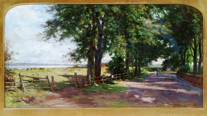 Framed Print : The Avenue at Old Montrose, 1865. Creator: George Reid Framed Print : The Avenue at Old Montrose, 1865. Creator: George Reid
