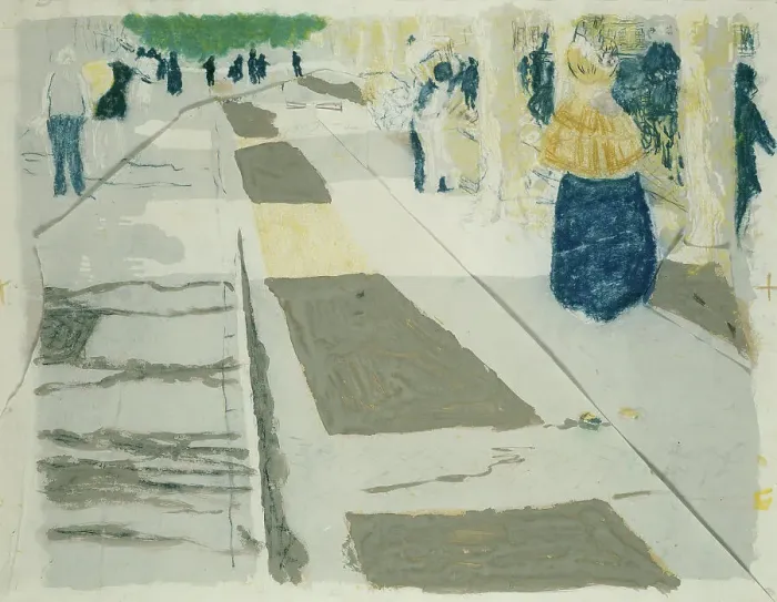 Framed Print : The Avenue, printed 1899. Creator: Edouard Vuillard Framed Print : The Avenue, printed 1899. Creator: Edouard Vuillard