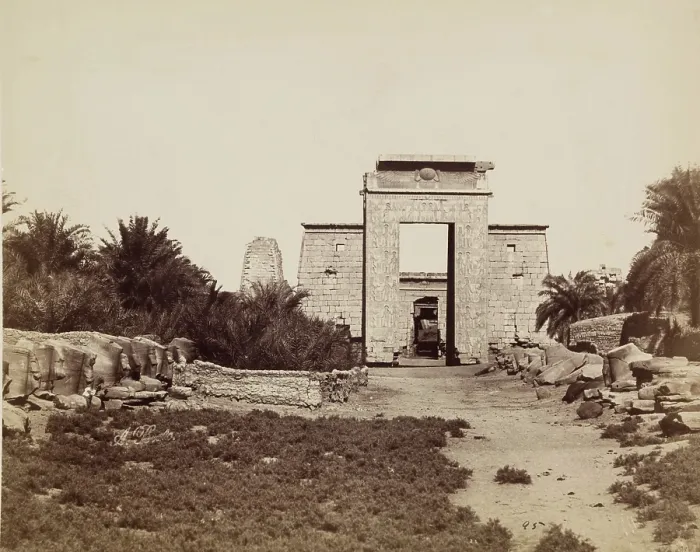 Framed Print : Avenue of the Sphinxes and Ptolemaic Gate, Temple of Karnak. Luxor, East Bank, between 1860 and 1903 Creator: Antonio Beato Framed Print : Avenue of the Sphinxes and Ptolemaic Gate, Temple of Karnak. Luxor, East Bank, between 1860 and 1903 Creator: Antonio Beato