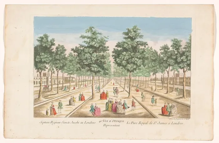 Framed Print : Avenues in Saint James's Park in London, 1745-1775. Creator: Anon Framed Print : Avenues in Saint James's Park in London, 1745-1775. Creator: Anon