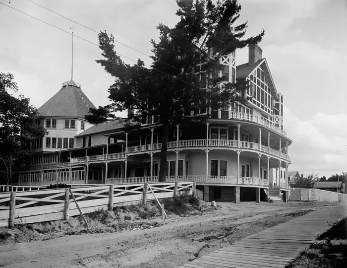 Framed Print : Avery Beach Hotel, South Haven, Mich. between 1890 and 1901. Creator: William H. Jackson Framed Print : Avery Beach Hotel, South Haven, Mich. between 1890 and 1901. Creator: William H. Jackson