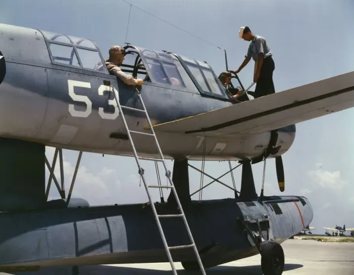 Framed Print : Aviation cadets in training at the Naval Air Base, Corpus Christi, Texas, 1942. Creator: Howard Hollem Framed Print : Aviation cadets in training at the Naval Air Base, Corpus Christi, Texas, 1942. Creator: Howard Hollem